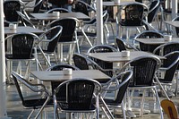 Dining table in canteen. Free public domain CC0 photo.