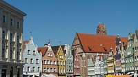 Colorful buildings in the center of Landshut old town in Germany. Free public domain CC0 image.