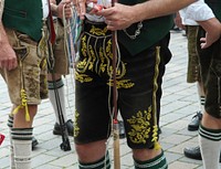 Bavarian man wearing lederhosen. Free public domain CC0 photo.