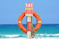 Beach life buoy close up. Free public domain CC0 image.