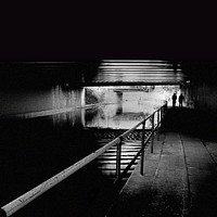 Dark tunnel, background photo. Free public domain CC0 image.