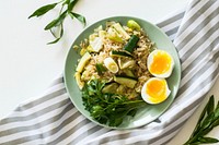 Free stir fried rice with boiled egg image, public domain food CC0 photo.