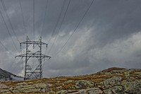 Power lines on electric transmission. Free public domain CC0 photo.