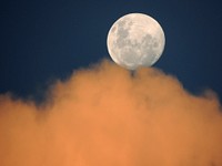 Moon in the night sky. Free public domain CC0 image.