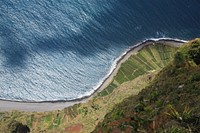 Madeira Portugal cliff sea. Free public domain CC0 photo.