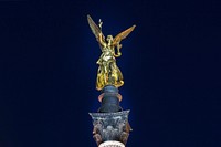 Angel of peace, gold sculpture, Munich, Germany. Free public domain CC0 photo.