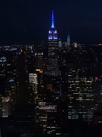 New York city view at night. Free public domain CC0 photo.