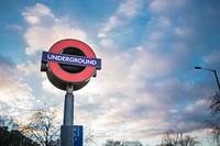 Famous sign, Underground tube logo. London, UK - Date unknown