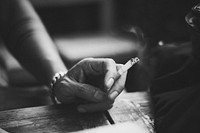 Woman smoking cigarette. Free public domain CC0 photo.