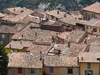 Clay roof tiles in Alpes-Maritimes, France. Free public domain CC0 photo.