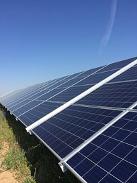 Solar panels to generate renewable energy. Free public domain CC0 photo.