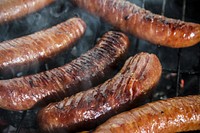 Grilled sausages. Free public domain CC0 image