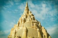 Sandburg art sand sculpture of a castle. Free public domain CC0 image.