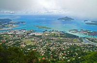 Seychelles islands birds eye view. Free public domain CC0 image.