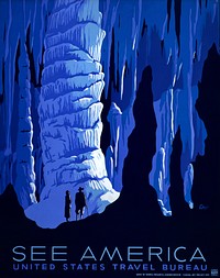 See America travel poster. Free public domain CC0 photo.