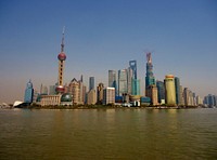 Famous oriental pearl tower in Shanghai, China. Free public domain CC0 photo.