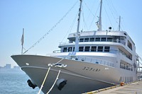 Ship docking at a port in Japan. Free public domain CC0 photo.