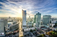 Free Warsaw skyline, Poland mage, public domain urban CC0 photo.