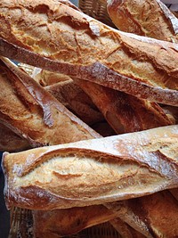 Baguette, French bread. Free public domain CC0 photo