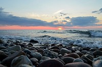 Stones on beach. Free public domain CC0 image.