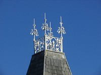 White iron roof design. Free public domain CC0 photo.