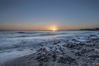 Beautiful beach sunset seascape scenery. Free public domain CC0 image.