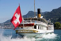 Steam ferry, Switzerland. Free public domain CC0 photo.