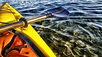 Closeup on kayak and paddle. Free public domain CC0 photo.