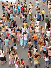 Crowd in busy city. Free public domain CC0 photo.