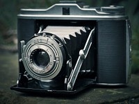 Analog film camera. Free public domain CC0 image.