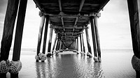 Under beach pier bridge. Free public domain CC0 photo.