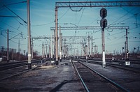 Empty train track. Free public domain CC0 photo.