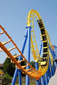 Rollercoaster at amusement park. Free public domain CC0 photo.