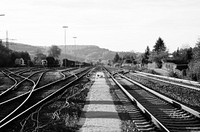 Empty train track. Free public domain CC0 photo.