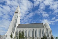 Unique church architecture in Reykjavík, Iceland. Free public domain CC0 image.