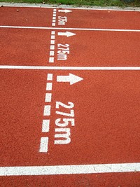 Empty running track and field. Free public domain CC0 photo.