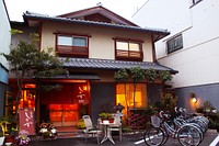 Bicycles in front of shop in Japan. Free public domain CC0 photo.