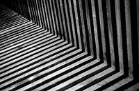 Wood corner in black and white. Free public domain CC0 photo.