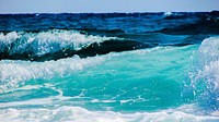 Peaceful crashing beach waves. Free public domain CC0 image.