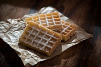 Waffle on paper. Free public domain CC0 photo.