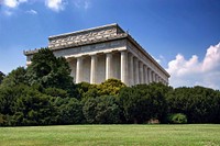 Lincoln Memorial, famous architecture in Washington DC, America. Free public domain CC0 image.