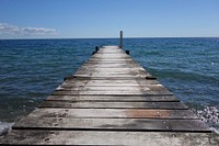 Boardwalk to the ocean in Baltic. Free public domain CC0 image.