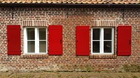 Window, brick wall. Free public domain CC0 image.