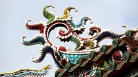 Dragon design on Chinese temple. Free public domain CC0 photo.