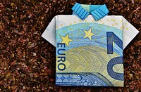 Euro folded shirt, money & banking. Free public domain CC0 image.