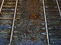 Empty train track. Free public domain CC0 photo.