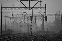 Empty train track. Free public domain CC0 photo.