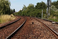 Empty train track. Free public domain CC0 photo.