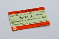 Day travel card for students in London, location unknown, 27 August 2014.
