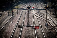 Empty train track. Free public domain CC0 photo.